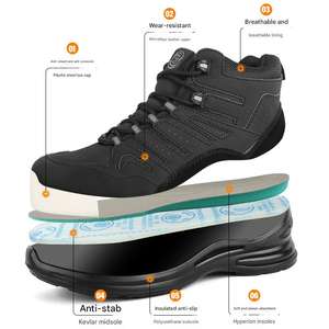 पुरुषों का वाटरप्रूफ स्टील पैर पैर के जूते एंटी-स्लिप आरामदायक सामरिक औद्योगिक सुरक्षा जूते - Product Image 5