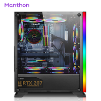 Professional Water Cooling Gaming PC Case With RGB Fans ATX M-ATX USB3.0 Computer Cases Towers With Side Panel Window