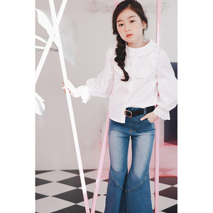 China Import Summer Girl's Fashion Plain Designer Casual Puff Sleeve Eco-Friendly Breathable <b>Polyester</b>/Cotton Shirts - Product Image 5