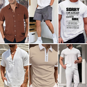 Vêtements de mode 2024, vente en gros de haute qualité, t-shirts décontractés pour hommes, pantalons, chemises, polos, vêtements en vrac, expédition aléatoire - Product Image 4