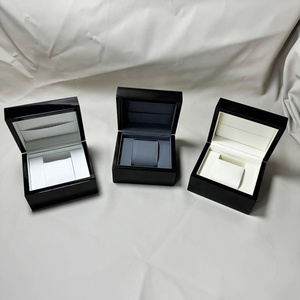 Luxury Custom Logo Single <strong>Watch</strong> Storage Organizer Box Premium Black Lacquer Wooden <strong>Watch</strong> Display <strong>Case</strong> with PU Leather Pillow - Product Image 2