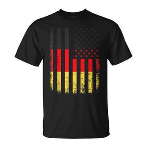 T-shirt Enfant Fierté Allemande Américaine, Taille Plus Compressée, Promotionnel, avec Motif Drapeaux Allemagne et Amérique - Product Image 1