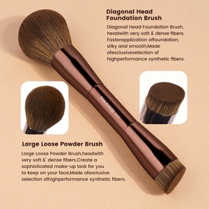 Ensemble de pinceaux de maquillage 7 pièces <span class=keywords><strong>pinceau</strong></span> visage à double extrémité <span class=keywords><strong>pour</strong></span> fond de teint <span class=keywords><strong>poudre</strong></span> Contour fond de teint sans cruauté ensemble de pinceaux de maquillage - Product Image 6
