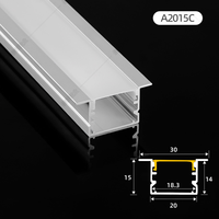 Profils de bande lumineuse LED en aluminium encastrés anodisés en usine, extrusion de plafond en aluminium, profil en U avec diffuseur