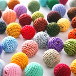 <span class=keywords><strong>Perles</strong></span> crochetées en coton pour collier de bébé, pierres en <span class=keywords><strong>bois</strong></span>, pour bijoux de grande taille, 30mm, vente en gros - Product Image 3