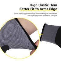 Gants en nylon et spandex 15 gauge, doublure sans couture, pour l'électronique, l'assemblage automobile, résistants à l'abrasion et à l'huile, avec revêtement nitrile sableux 15G