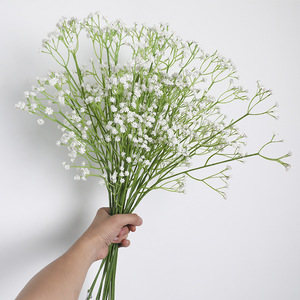 Soft Silk Baby's Breath Artificial Flowers White Single Stem Wedding Decorations Home Decor Props - Product Image 1
