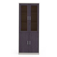 Livre de rangement en mélamine Sheft aluminium verre porte en bois classeur bureau stockage classeur avec serrure