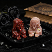 Statuette de Grim Reaper en cristal naturel sculptée à la main, déesse de la mort, pour décoration gothique d'Halloween, cadeau en gros