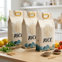 Sacs d'emballage en plastique laminé à soufflets latéraux pour boulangerie, céréales, riz, farine de blé, 1kg, 2kg, 5kg, 10kg, 25kg, vente en gros, personnalisables