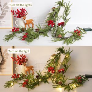 Guirnalda Artificial de Navidad con Piñas y Ratán de 100cm-200cm para Decoración del Hogar, Exterior, Puerta y Plantas Colgantes - Product Image 3