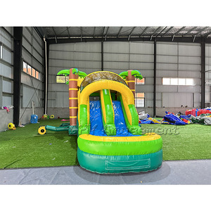 Toboggan aquatique gonflable en forme de palmier avec château gonflable à vendre - Product Image 3