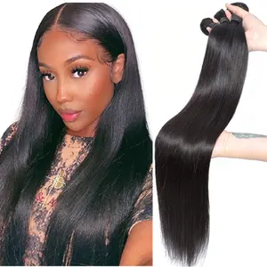 Cheap Brazilian human hair bundle deals with closure vendor, Quality Virgin Brazilian Straight Human Hair Weave Bundles