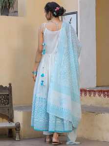 Nouveau dernier concepteur imprimé rayonne Kurti avec Dupatta ensemble pour toutes les occasions vêtements de mariage et fêtes porter pour les femmes - Product Image 2