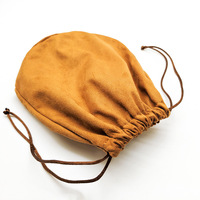 Pochette OEM à fond rond en faux daim de qualité supérieure avec cordon de serrage, durable pour le rangement d'appareils de beauté et la présentation en magasin