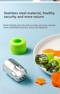 5-Piece Stainless Steel Set for Home Kitchen Fruit/Vegetable Cutter and Cookie Embossing <b>Mold</b> <b>Cake</b> Tools - Product Image 4