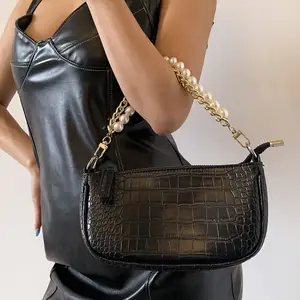 Handbag Accessories Short Handle Replacement Chain Imitation Pearl Chain Purse Straps Shoulder Pearl Metal Chain