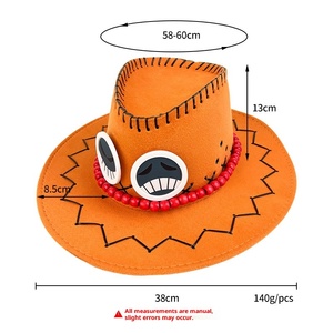 Casquette unisexe adulte brodée Advanced Sense <span class=keywords><strong>One</strong></span> <span class=keywords><strong>Piece</strong></span> Fire Fist <span class=keywords><strong>Ace</strong></span>, style western cowboy, mode décontractée d'été, accessoire d'animation - Product Image 2