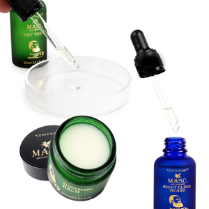 Brosse à <span class=keywords><strong>barbe</strong></span> OEM + huile quotidienne et de nuit + baume pour hommes, soins coiffants, brillance et douceur, cadeaux de voyage, ensemble de soins de <span class=keywords><strong>barbe</strong></span> - Product Image 2