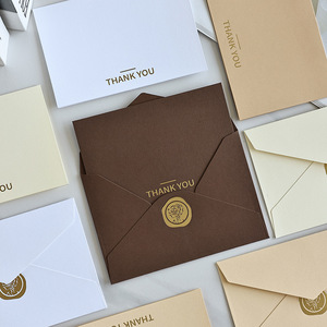 Tarjeta de Felicitación Minimalista de Color Sólido con Papel Dorado, Tarjeta Pequeña para Regalos, Bendiciones, Regalos de Panadería - Product Image 5