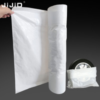 Sacs plats à soufflets en PE blanc grande taille personnalisés JIJID, sacs de rangement en film plastique robustes, sacs de doublure pour cartons