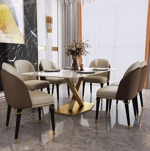 Exclusive Designer Modern Stainless Steel Fabric Shagreen Leather <b>Dining</b> <b>Chair</b> for Home Office & Apartment Use - Product Image 2