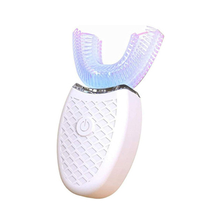 แปรงสีฟันไฟฟ้าอัจฉริยะแบบโซนิค รูปตัวยู 4 โหมด ชาร์จผ่าน USB พร้อมแสงสีฟ้าสำหรับฟอกสีฟัน ขนแปรงแข็ง สำหรับใช้ในบ้าน ขายส่ง - Product Image 1