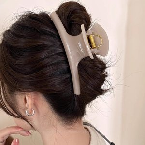 Pinza de Pelo Francesa de Estilo Moderno, Extra Grande y Curva, de 14 cm, para Mujer, para Peinados Levantados, Uso Diario, Color Sólido, Alta Calidad - Product Image 4