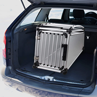 AFP-Caisse de voyage pliable et légère pour chien, boîte de transport en aluminium, cage de transport pour animaux de compagnie, pour l'extérieur