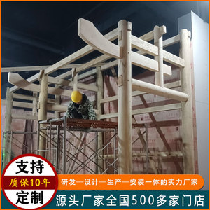 Pérgola de Madera de Estilo Arquitectónico Chino Tradicional, Estructura de Ciprés, Decoración para Exteriores, Hecha en Guangdong - Product Image 2