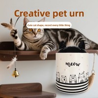 Urna Funeraria para Mascotas, Perros y Gatos, Estilo Europeo Americano, Hecha a Mano, Moderna y Minimalista, Mini Ataúd de Cerámica para Cenizas de Animales