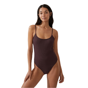 Costume da bagno intero sexy da donna 2026, disponibile, colore marrone/nero, ad asciugatura rapida, ecologico, per l'estate: dì addio alle linee del bronzato - Product Image 1