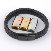 Fermoir ovale en acier inoxydable de haute qualité plaqué or 18 carats 10*5 trous pour la fabrication de bracelets en cuir