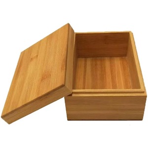 Caja de Almacenamiento de Bambú 16x12x7 Rectangular Hecha a Mano con Tapa para Empaque de Té en Ladrillos - Product Image 1