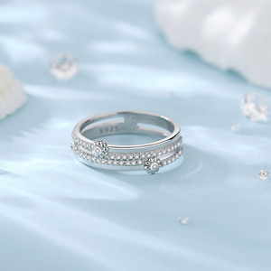 925 argento Sterling bellissimi anelli di fiori <span class=keywords><strong>margherita</strong></span> <span class=keywords><strong>con</strong></span> Zirconia cubica anelli di pietre preziose per le donne per il matrimonio e la festa - Product Image 2