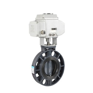 Válvula de Mariposa Eléctrica de PVC Kovina, Conexión de Abrazadera Doble Excéntrica, Resistente a la Corrosión - Product Image 1