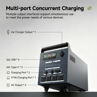 Estación de Energía Portátil 3000Wh LiFePO4, Generador Solar Portátil 2500W Onda Sinusoidal Pura, para Camping, RV, Hogar, Respaldo de Energía 110V 220V
