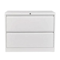 Armoire de classement latérale à 2 tiroirs, métallique, verrouillable, industrielle, modulaire, pour salle de sport, avec rail de classement suspendu, autoportante