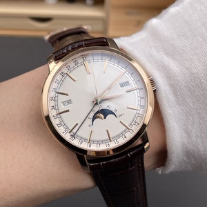 Reloj Mecánico Automático de Lujo para Hombre de 41 mm, Oro Rosa, Calendario Completo, Fase Lunar, Alta Calidad, Serie 4010, para Negocios y Ocio - Product Image 6