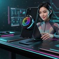 Refroidisseur de téléphone F47 avec lumière RGB, affichage numérique, radiateur portable pour téléphone mobile, accessoire de refroidissement pour jeux