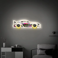 Conception gratuite Tenture murale en silicone acrylique illuminé par Led pour voiture Marque Logo Sociétés Nom Décor Personnalisé Néon Éclairage Signe