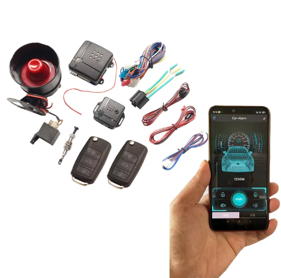 VT-100D-BT 12V CE Certified One Way Mobile APP Car Security Alarm System with 100m Range Keyless Entry & Trunk Release
