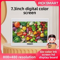 Layar E-ink 7.3 Inci Spectra 6 Warna untuk Signage Retail Interaktif, Layar Keamanan dengan Bluetooth, Bingkai Foto Digital untuk Sistem EAS