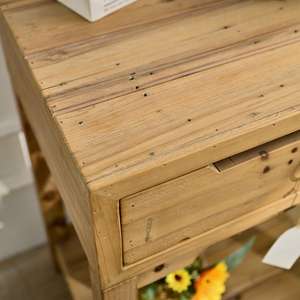 INNOVA Home Farmhouse & Hotel Style Living Room Bedroom Accent Storage <b>Drawer</b> Wooden <b>Cabinet</b> <b>with</b> Shelf - Product Image 5