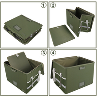 Boîte de rangement imperméable à grande capacité verte avec poignée, boîte de classement ignifuge pliable A4