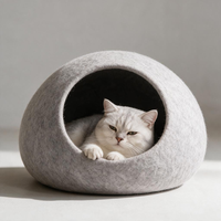 Niche pour chat en feutre de laine multicolore, faite à la main, écologique, lit confortable pour animaux de compagnie, maison pour animaux de compagnie personnalisée