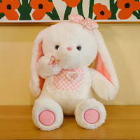 Boneka Kelinci Lucu Warna-warni Telinga Jatuh Bahan Katun PP Super Lembut 40-70cm Hadiah Ulang Tahun Liburan Pasangan Mainan Penenang Anak