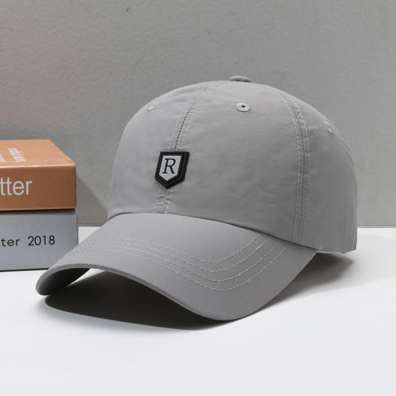 Light gray leather label r