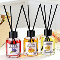 Diffuseur de parfum d'ambiance de luxe 55 ml, parfum fruité, bouteille en verre, huile essentielle, pour chambre et toilettes, diffuseur à bâtonnets
