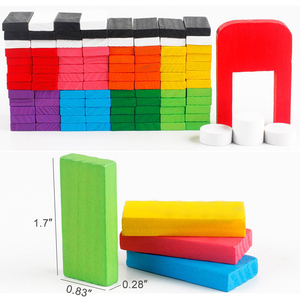 Wholesale Custom Jumbo Sublimation <strong>Dominoes</strong> Set Mexican <strong>Train</strong> Colored Wood Blocks Game <strong>Toy</strong> for Age 5-7 Years - Product Image 1